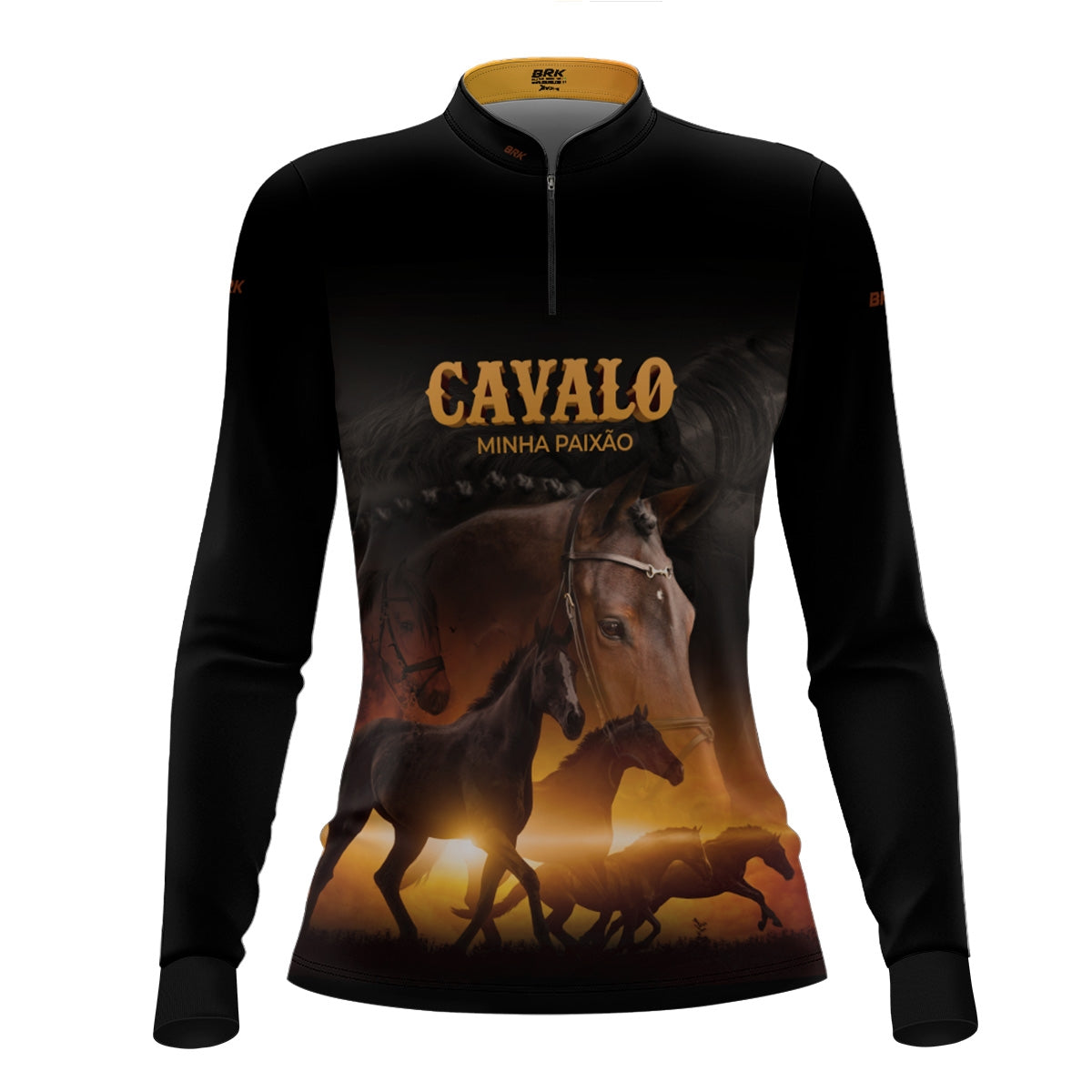 Camisa Agro Feminina Brk Eu Sou do Agro Cavalos Minha Paixão 2 com Proteção UV50 - Brk Agro