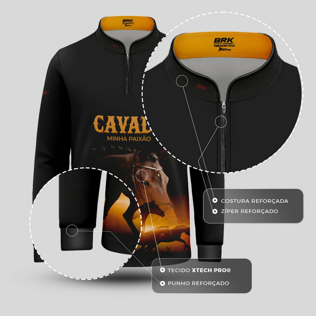 Camisa Agro Infantil Brk Eu Sou do Agro Cavalos Minha Paixão 2 com Proteção UV50 - Brk Agro