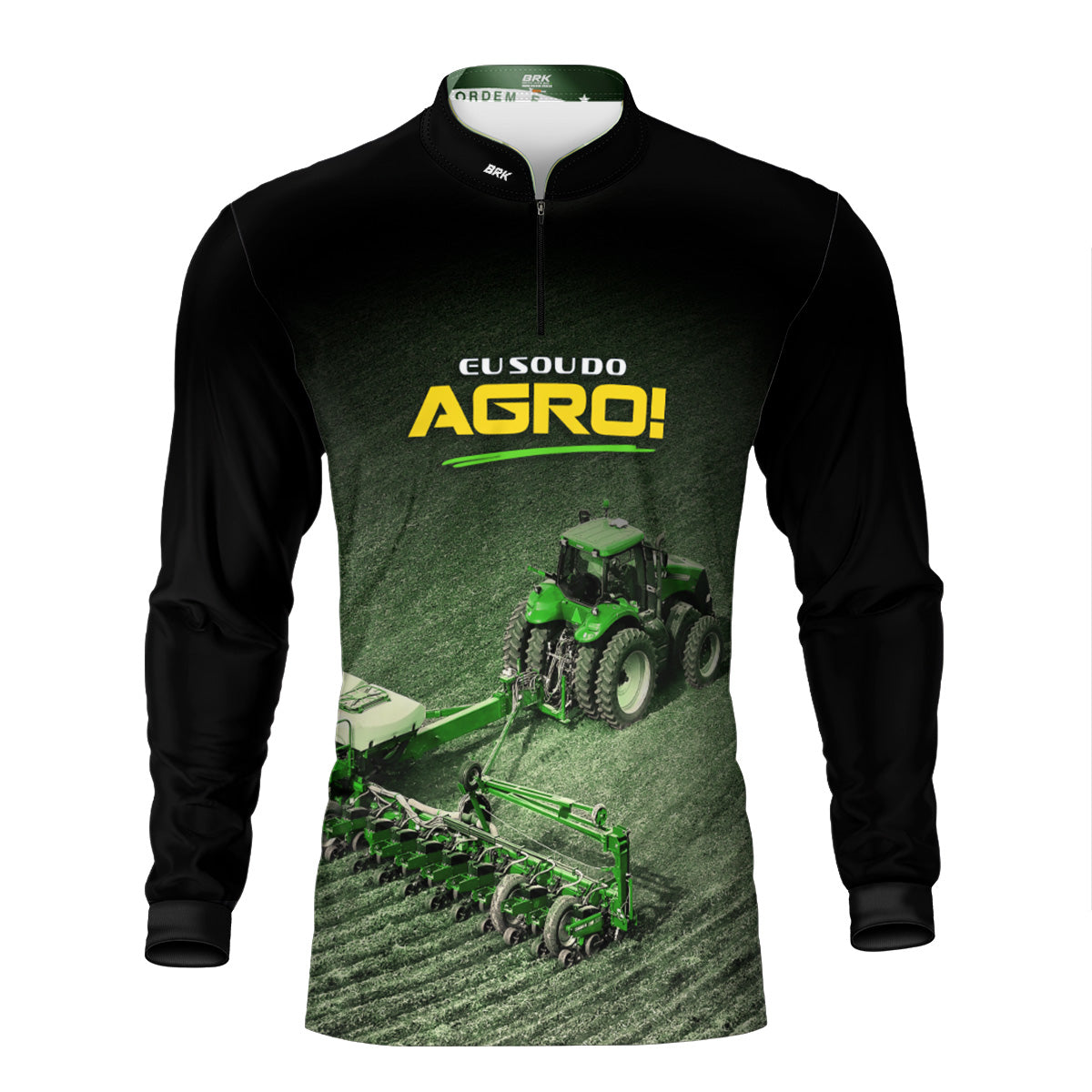 Camisa Agro Brk Eu Sou do Agro Preta Roçadeira com Proteção UV50 - Brk Agro
