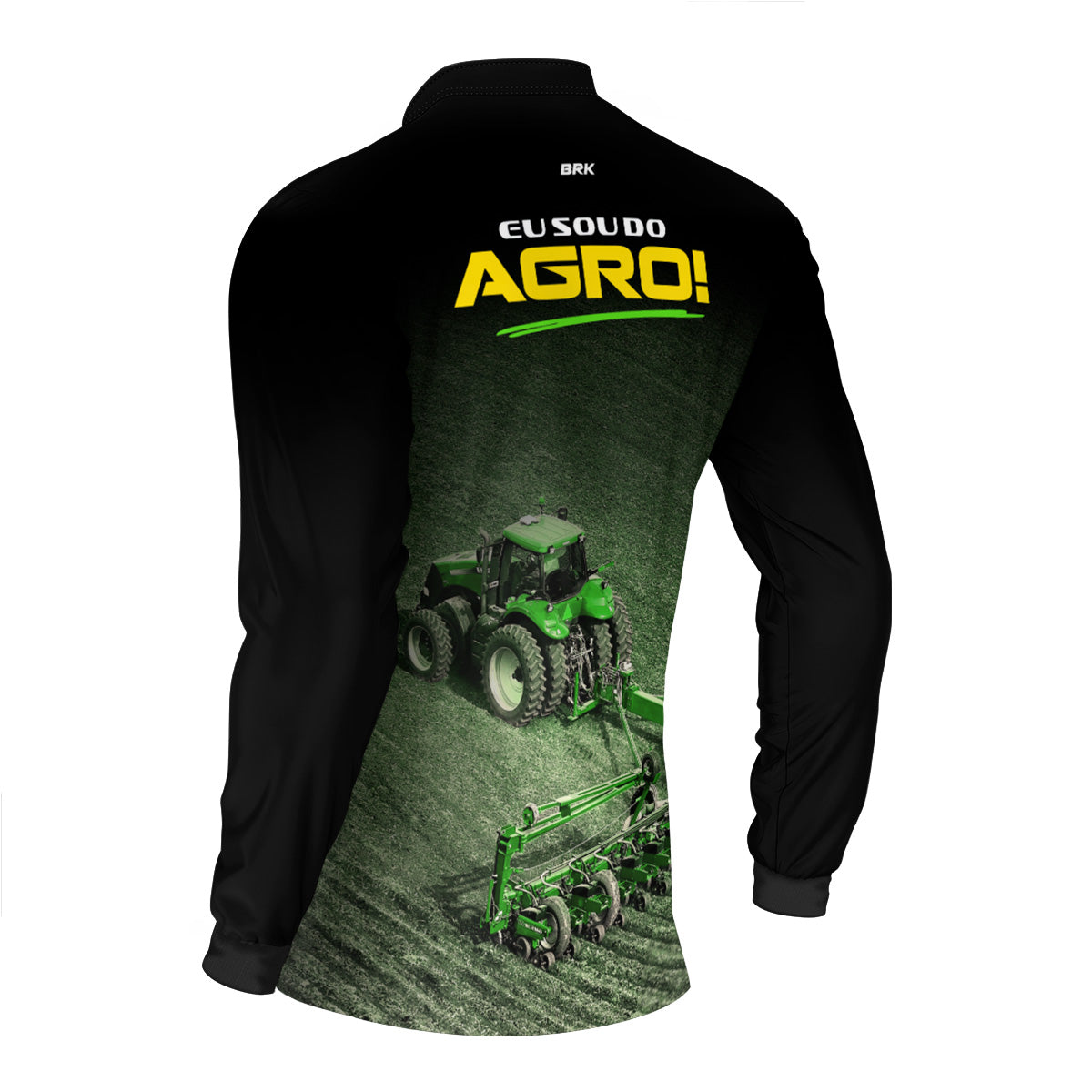 Camisa Agro Brk Eu Sou do Agro Preta Roçadeira com Proteção UV50 - Brk Agro