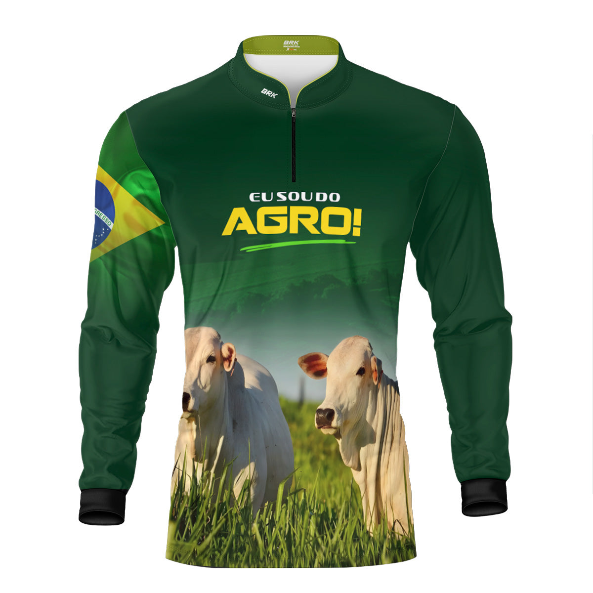 Camisa Agro Brk Eu Sou do Agro Verde Gados com Proteção UV50 - Brk Agro