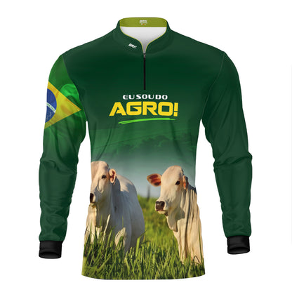 Camisa Agro Brk Eu Sou do Agro Verde Gados com Proteção UV50 - Brk Agro