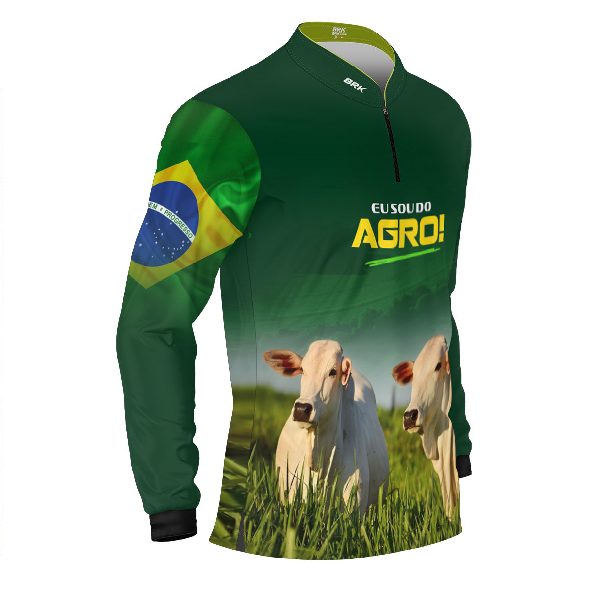 Camisa Agro Brk Eu Sou do Agro Verde Gados com Proteção UV50 - Brk Agro