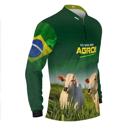 Camisa Agro Brk Eu Sou do Agro Verde Gados com Proteção UV50 - Brk Agro