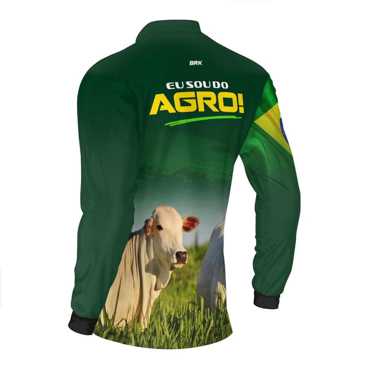 Camisa Agro Brk Eu Sou do Agro Verde Gados com Proteção UV50 - Brk Agro