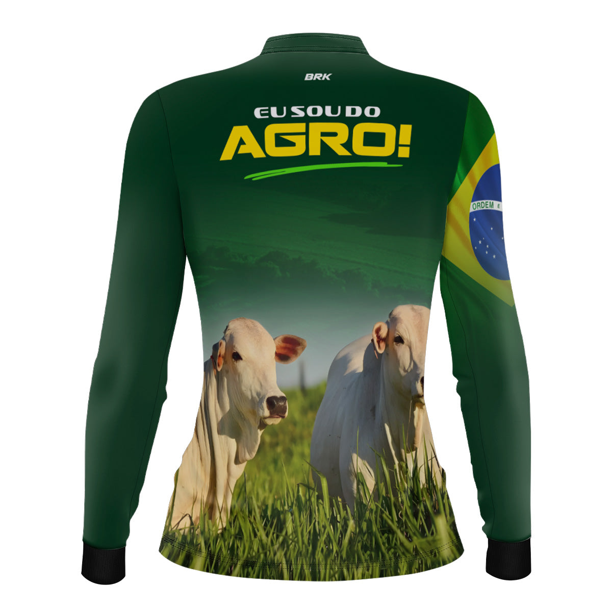 Camisa Agro Feminina Brk Eu Sou do Agro Verde Gados com Proteção UV50 - Brk Agro