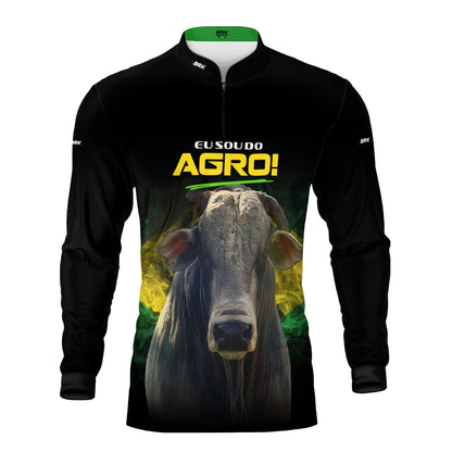 Camisa Agro Brk Eu Sou do Agro Preta Boi com Proteção UV50 - Brk Agro