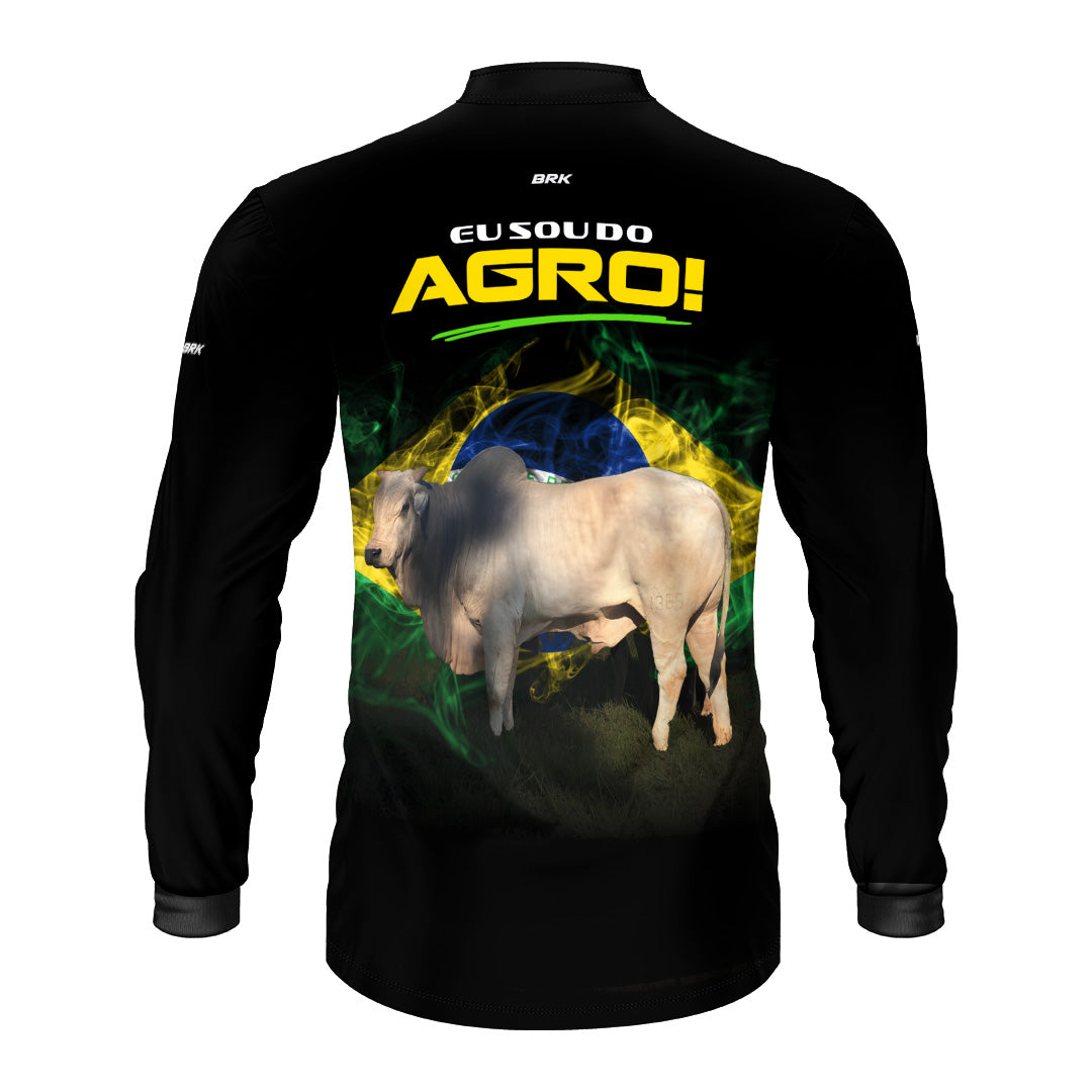 Camisa Agro Brk Eu Sou do Agro Preta Boi com Proteção UV50 - Brk Agro