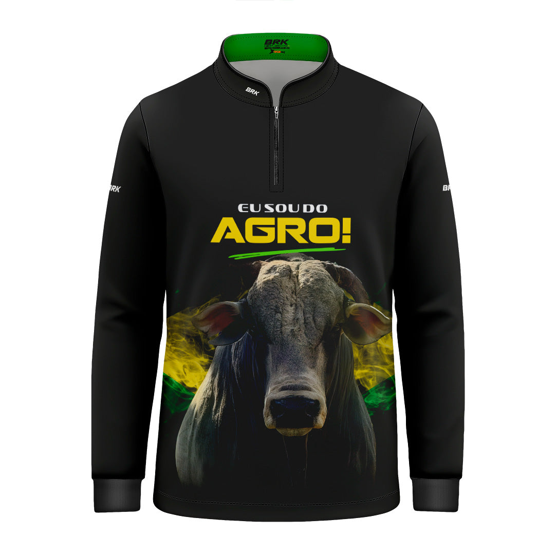 Camisa Agro Infantil Brk Eu Sou do Agro Preta Boi com Proteção UV50 - Brk Agro