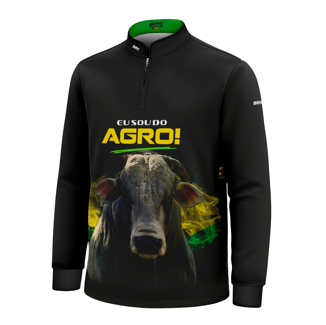 Camisa Agro Infantil Brk Eu Sou do Agro Preta Boi com Proteção UV50 - Brk Agro