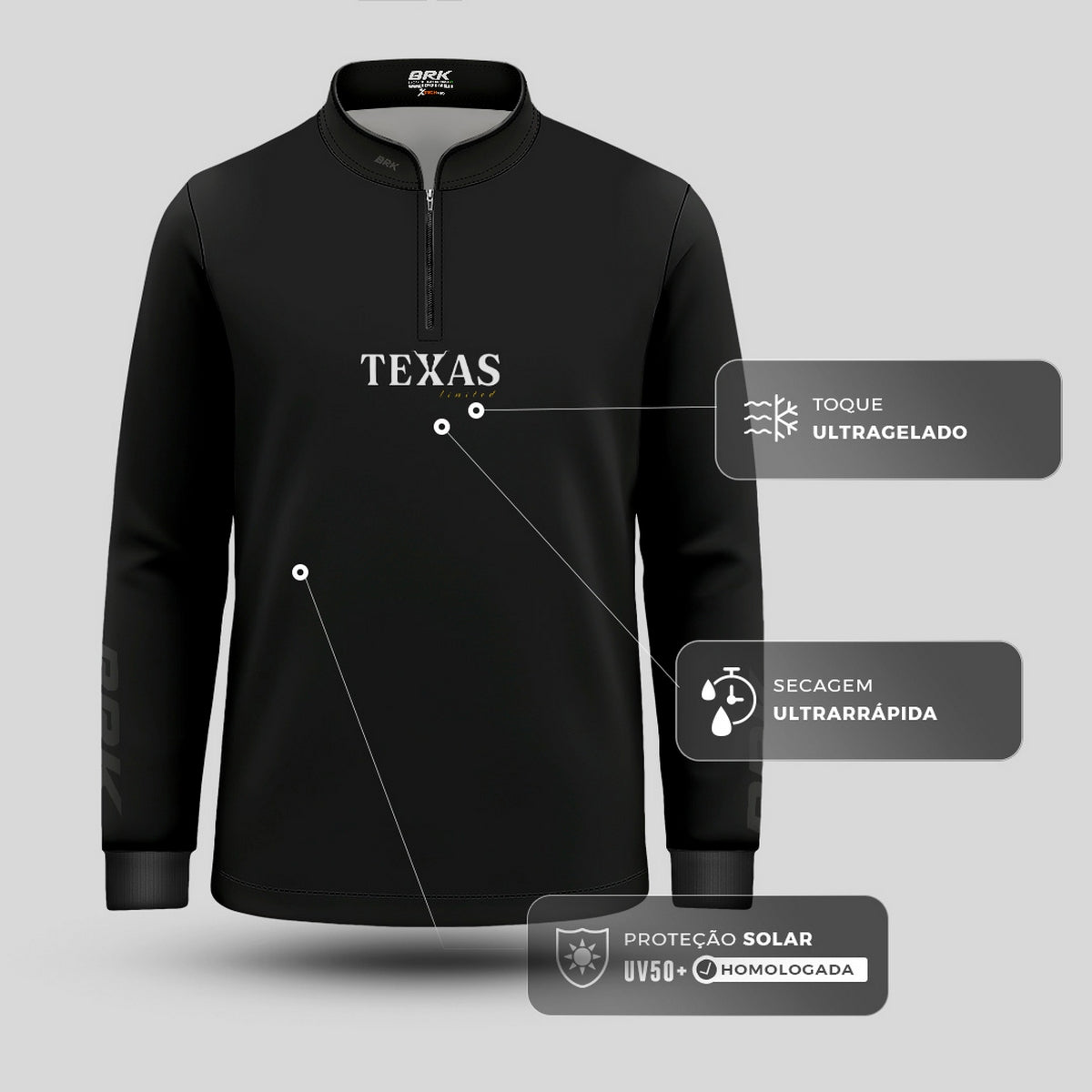 Camisa Agro Infantil Brk Texas com Proteção UV50 - Brk Agro