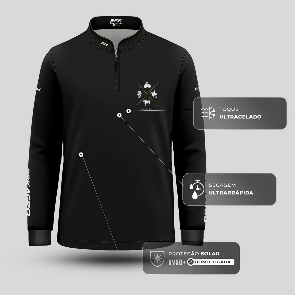 Camisa Agro Infantil Brk Essência do Agro com Proteção UV50 - Brk Agro