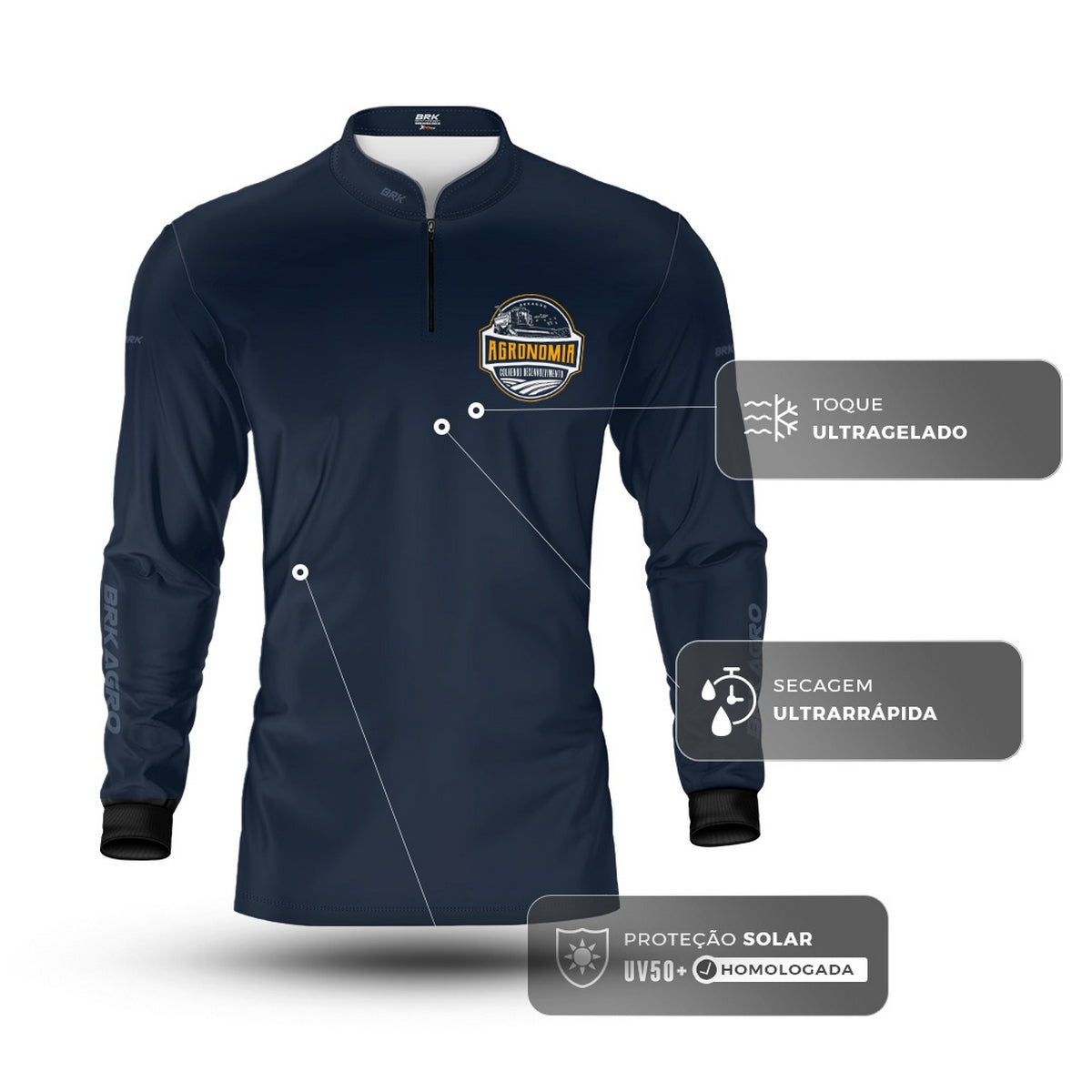 Camisa Agro Brk Agronomia Colhendo Desenvolvimento com Proteção UV50 - Brk Agro