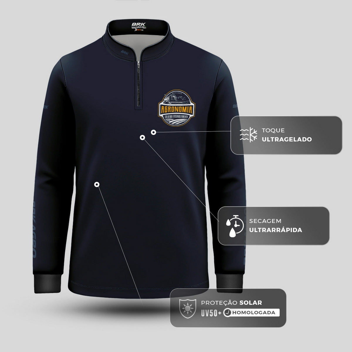 Camisa Agro Infantil Brk Agronomia Colhendo Desenvolvimento com Proteção UV50 - Brk Agro