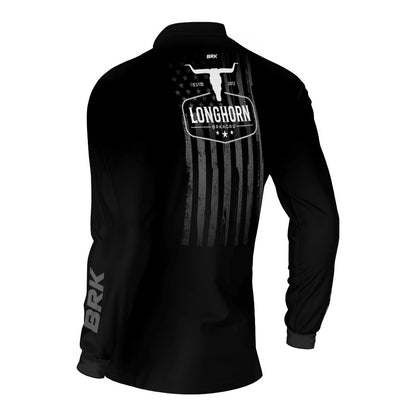 Camisa Agro Brk Long Horn Black com Proteção UV50 - Brk Agro