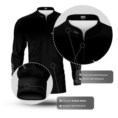 Camisa Agro Brk Long Horn Black com Proteção UV50 - Brk Agro