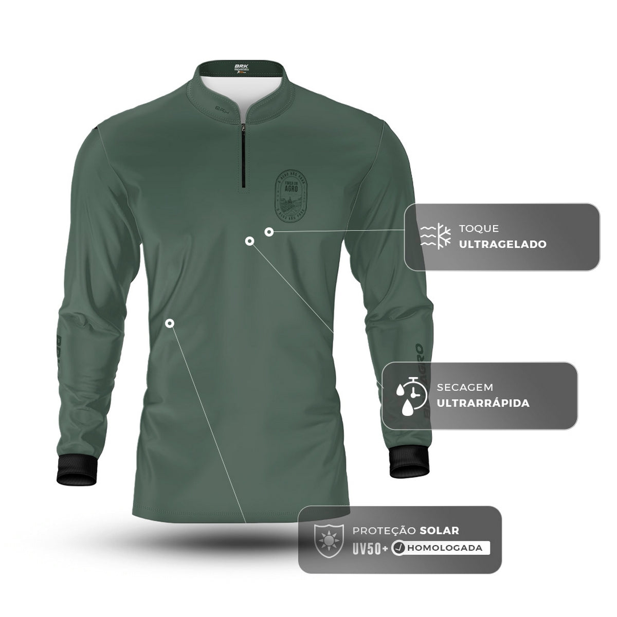 Camisa Agro Brk Força do Agro com Proteção UV50 - Brk Agro