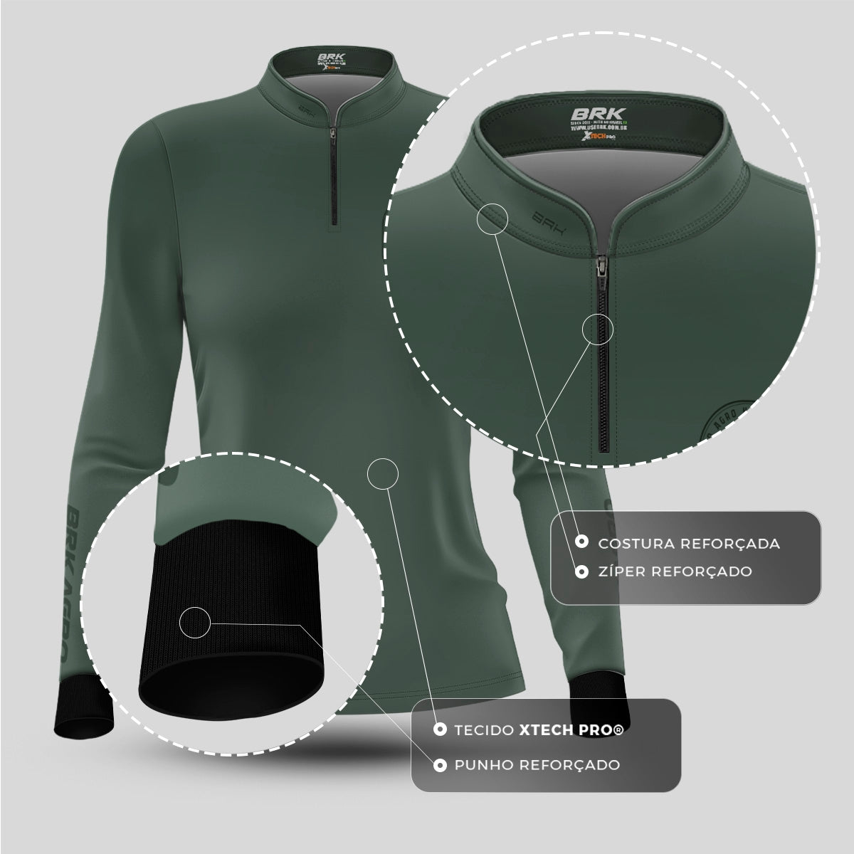 Camisa Agro Feminina Brk Força do Agro com Proteção UV50 - Brk Agro