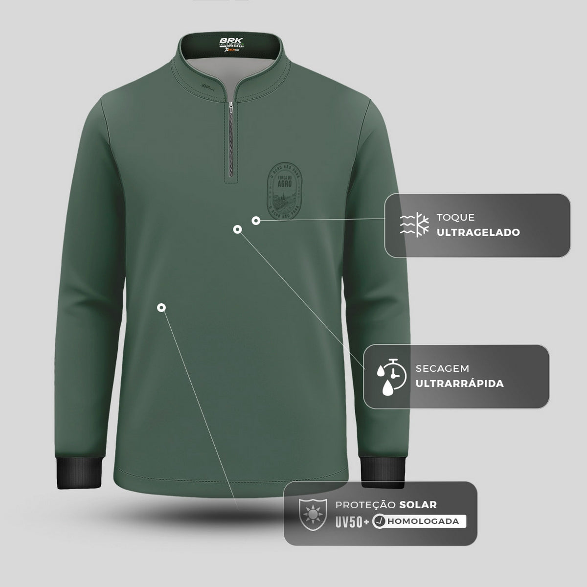 Camisa Agro Infantil Brk Força do Agro com Proteção UV50 - Brk Agro