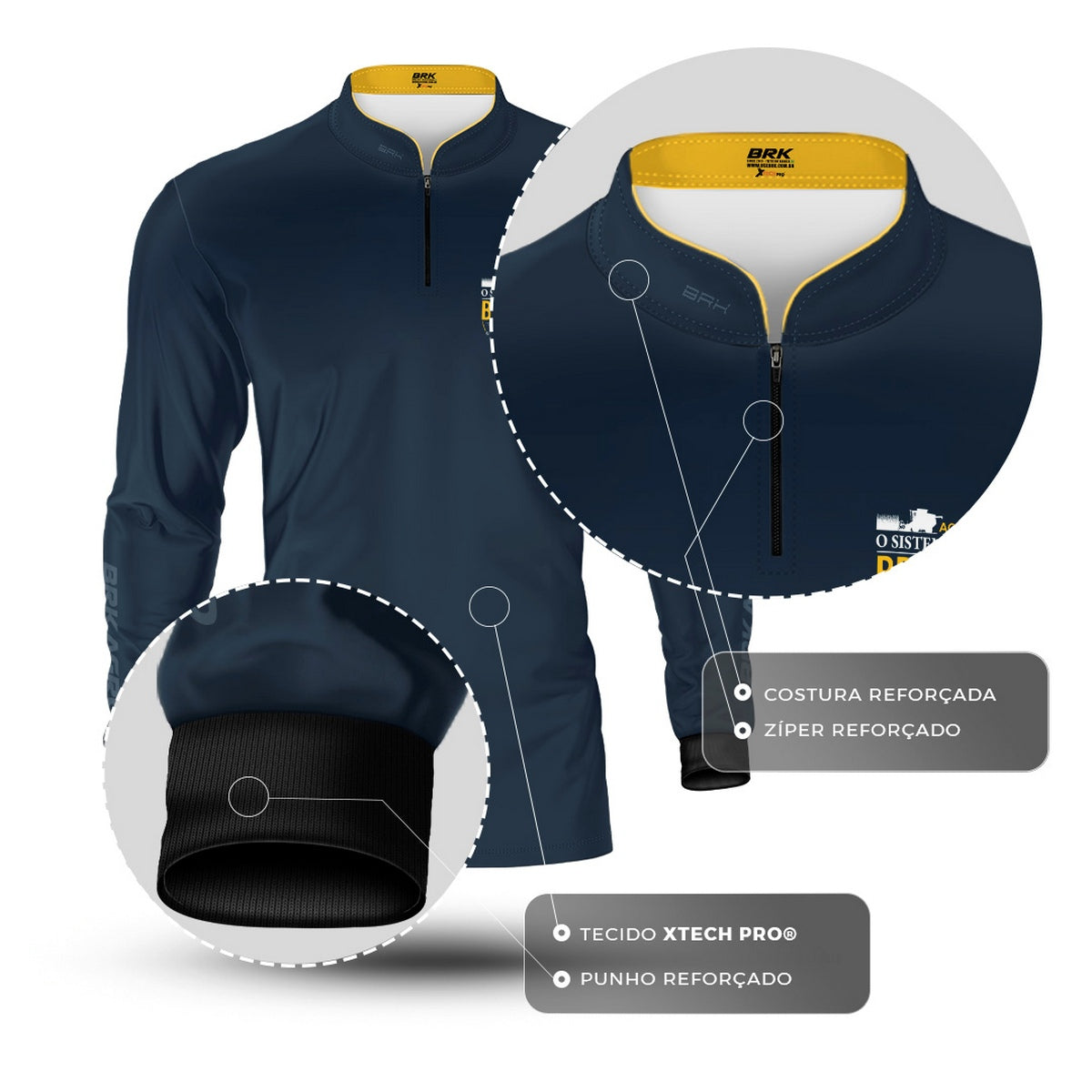 Camisa Agro Brk Aqui o Sistema é Bruto com Proteção UV50 - Brk Agro