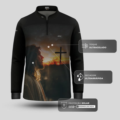 Camisa Agro Brk Eu Sou do Agro jesus no Calvário com Proteção UV50+