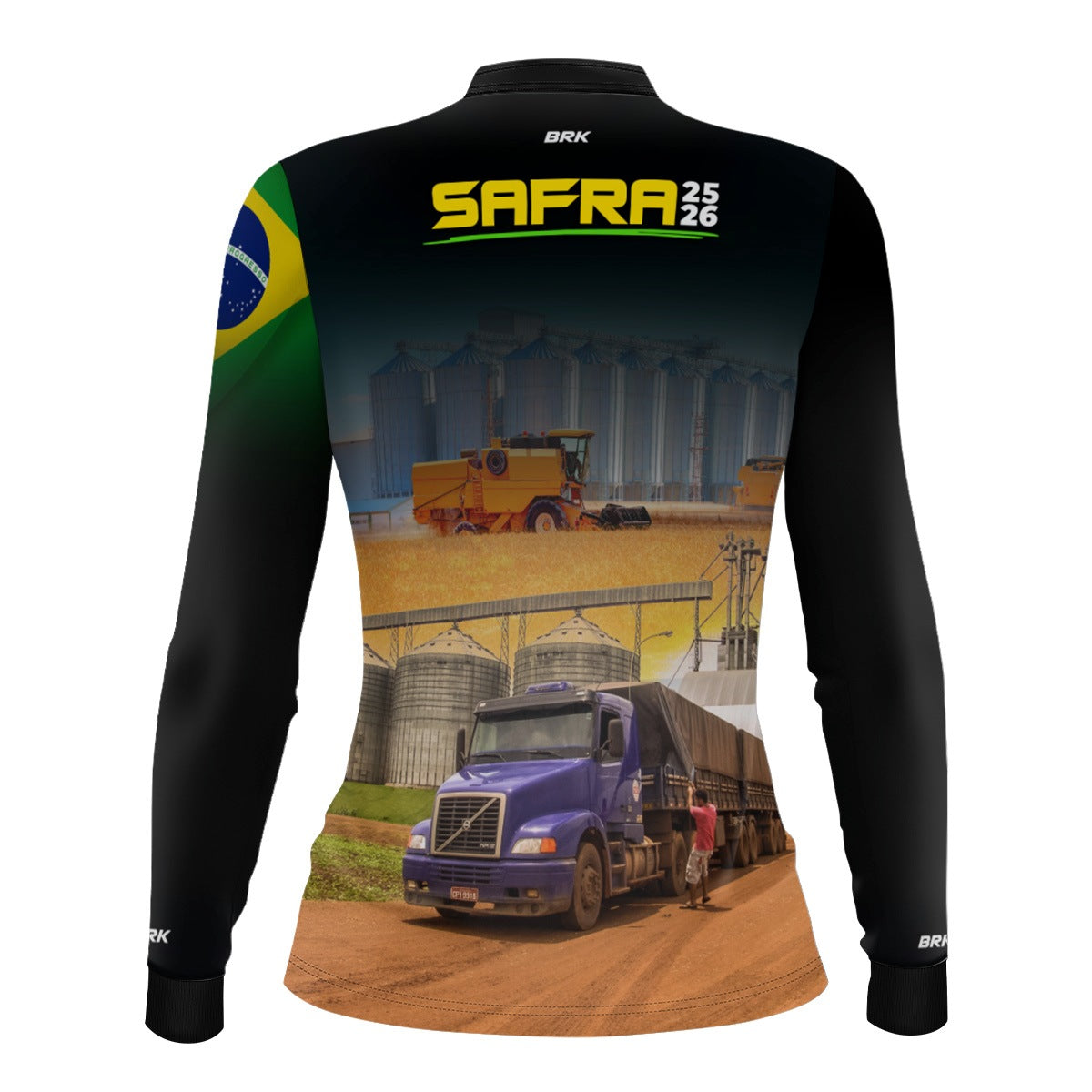 Camisa Agro Feminina Brk Safra Caminhão Preto com Proteção Solar UV50+ - Brk Agro