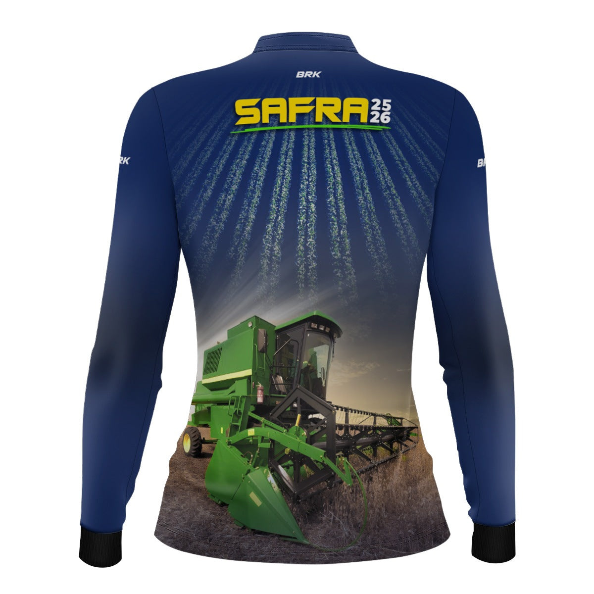 Camisa Agro Feminina Brk Safra Colhe Soja Azul com Proteção Solar UV50+ - Brk Agro