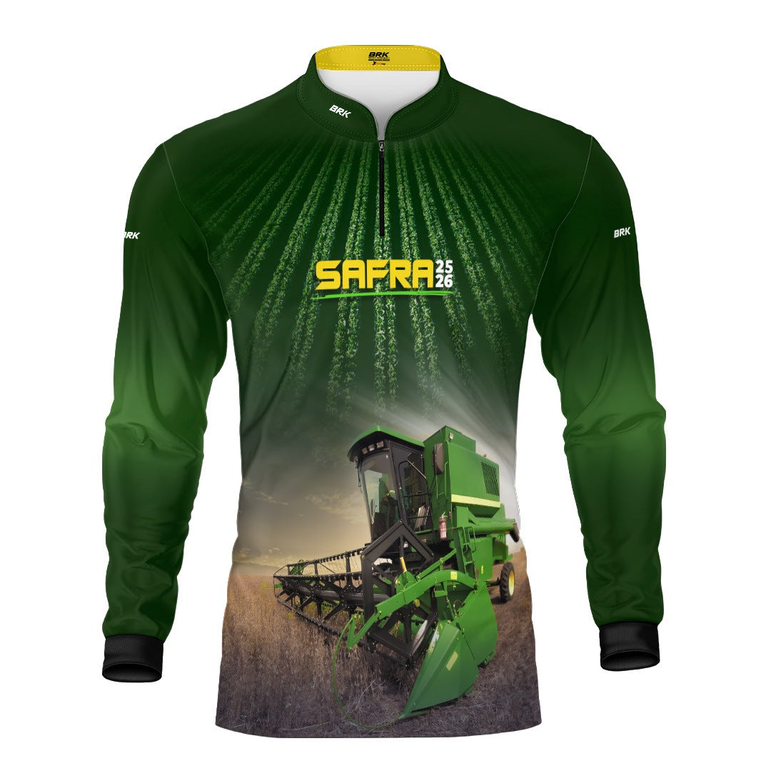 Camisa Agro Brk Safra Colheitadeira de Soja com Proteção UV50