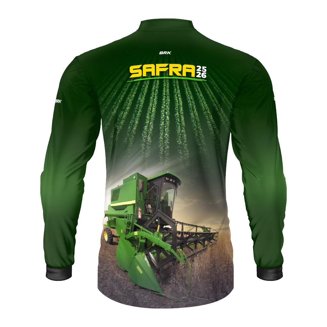 Camisa Agro Brk Safra Colheitadeira de Soja com Proteção UV50
