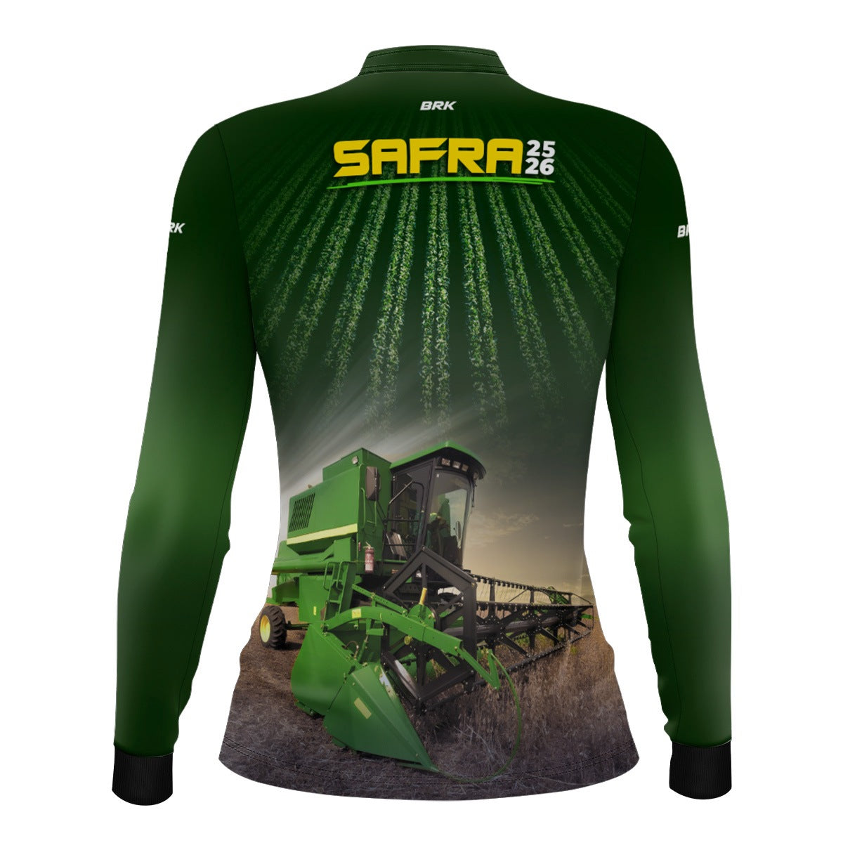 Camisa Agro Feminina Brk Safra Colhe Soja Verde com Proteção Solar UV50+ - Brk Agro