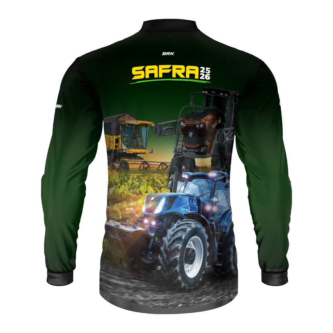 Camisa Agro Brk Safra Tratores com Proteção Solar UV50+
