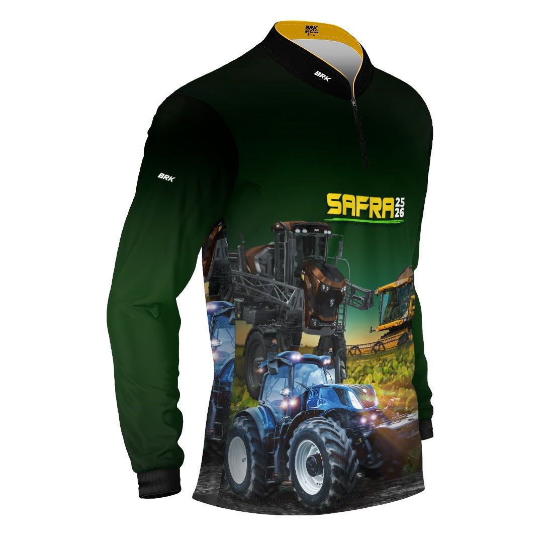 Camisa Agro Brk Safra Tratores com Proteção Solar UV50+