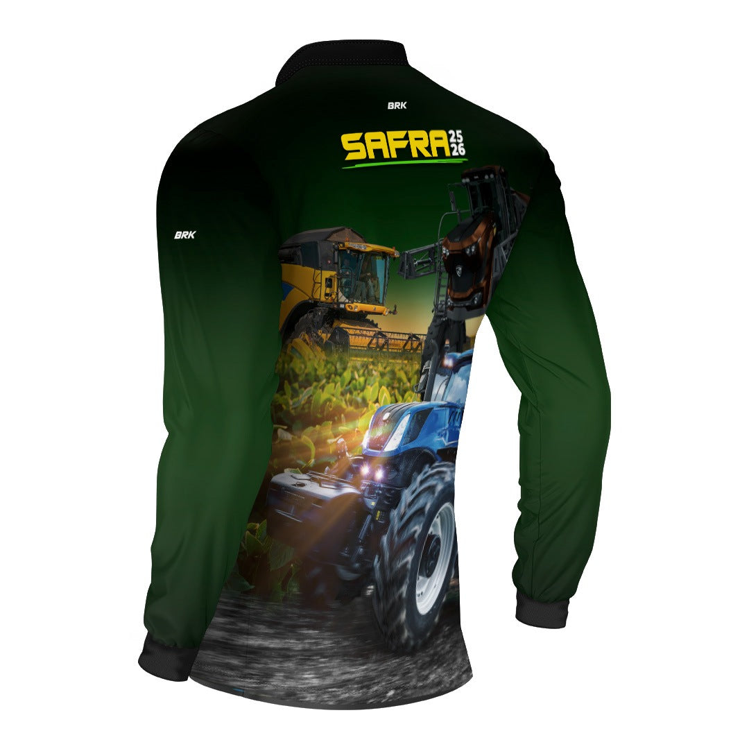 Camisa Agro Brk Safra Tratores com Proteção Solar UV50+