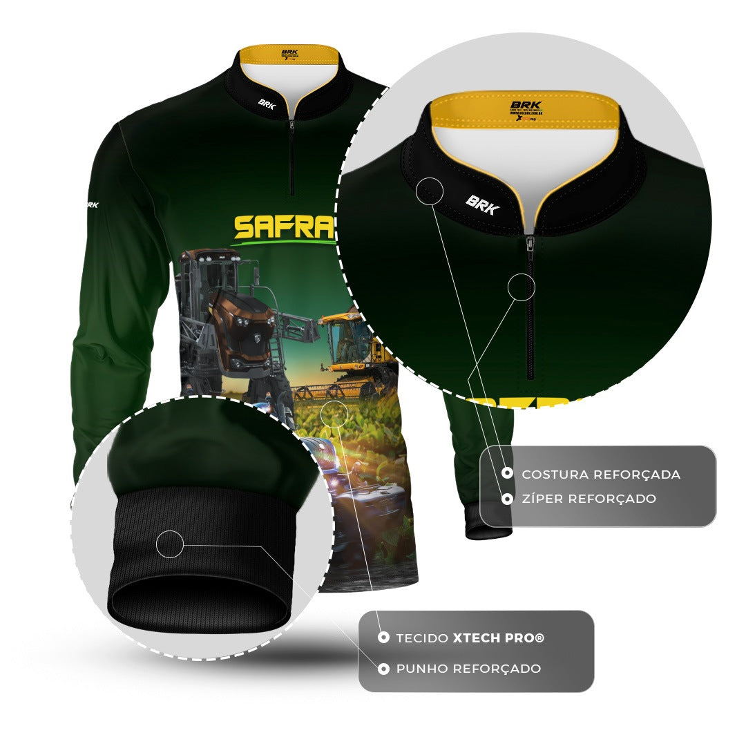 Camisa Agro Brk Safra Tratores com Proteção Solar UV50+