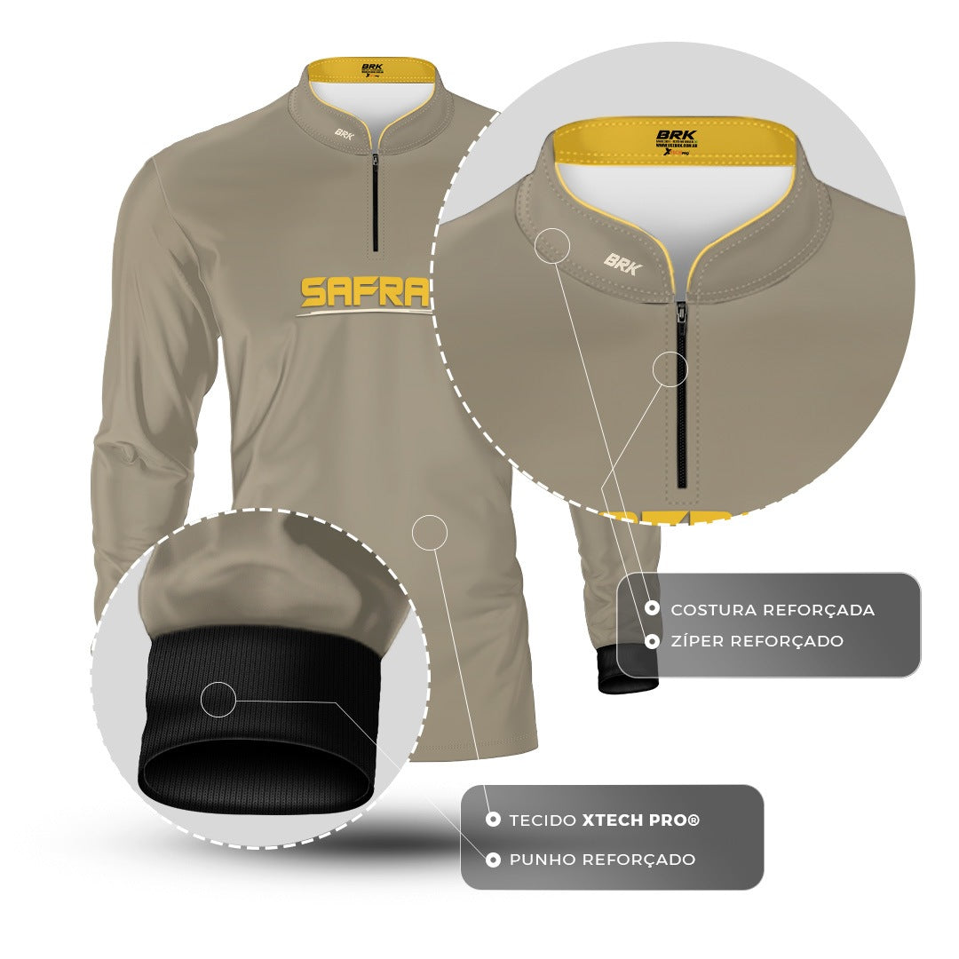 Camisa Agro Brk Safra Essencial Areia com Proteção Solar UV50+ - Brk Agro