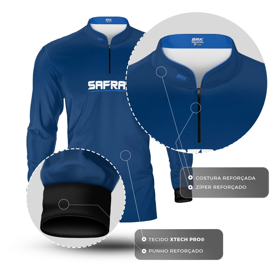 Camisa Agro Brk Safra Essencial Azul com Proteção Solar UV50+ - Brk Agro