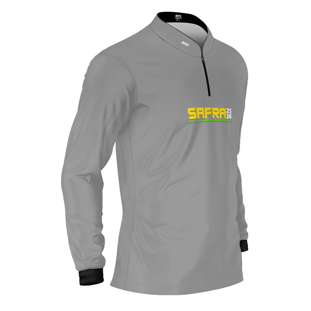 Camisa Agro Brk Safra Essencial Cinza com Proteção Solar UV50+ - Brk Agro