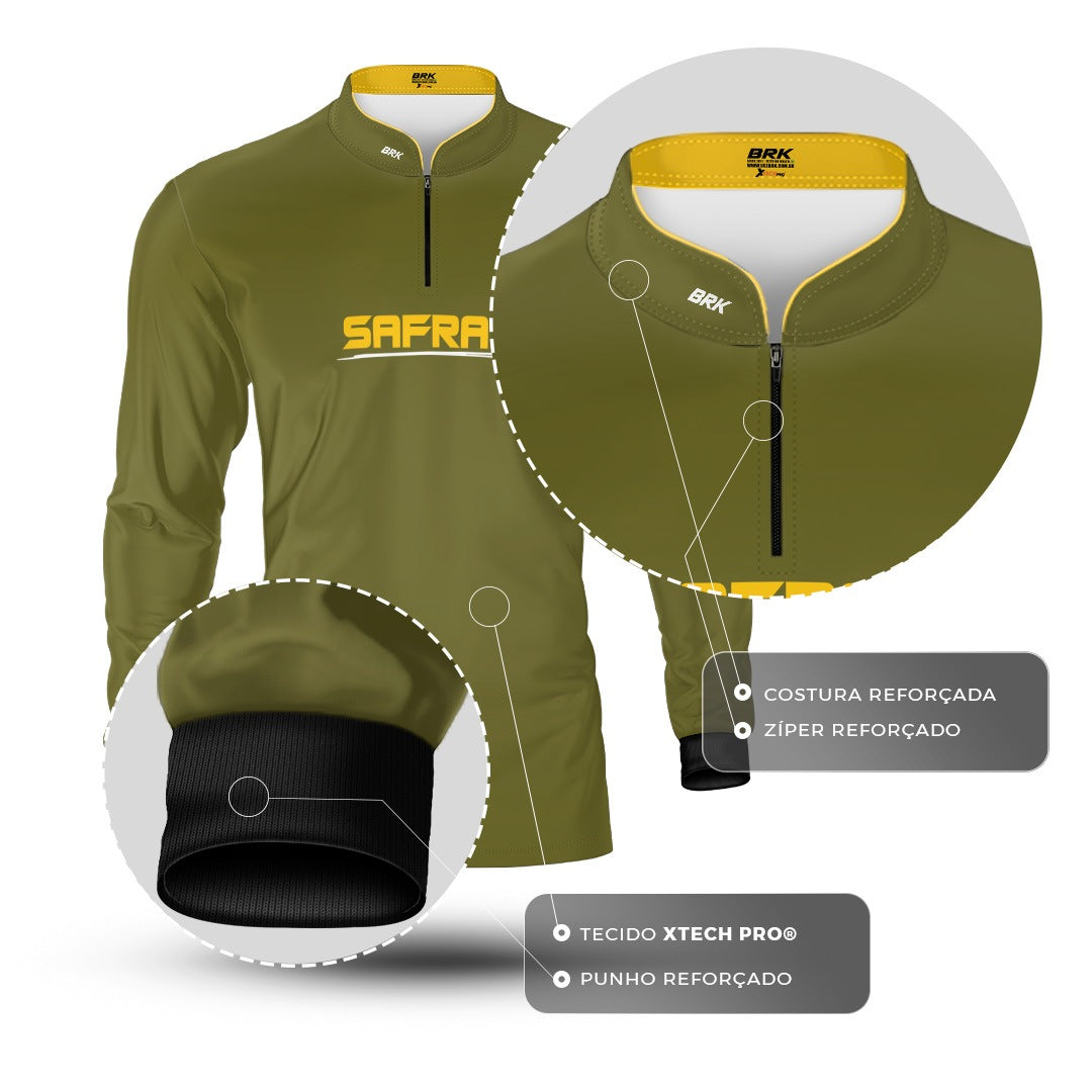 Camisa Agro Brk Safra Essencial Verde com Proteção Solar UV50+ - Brk Agro