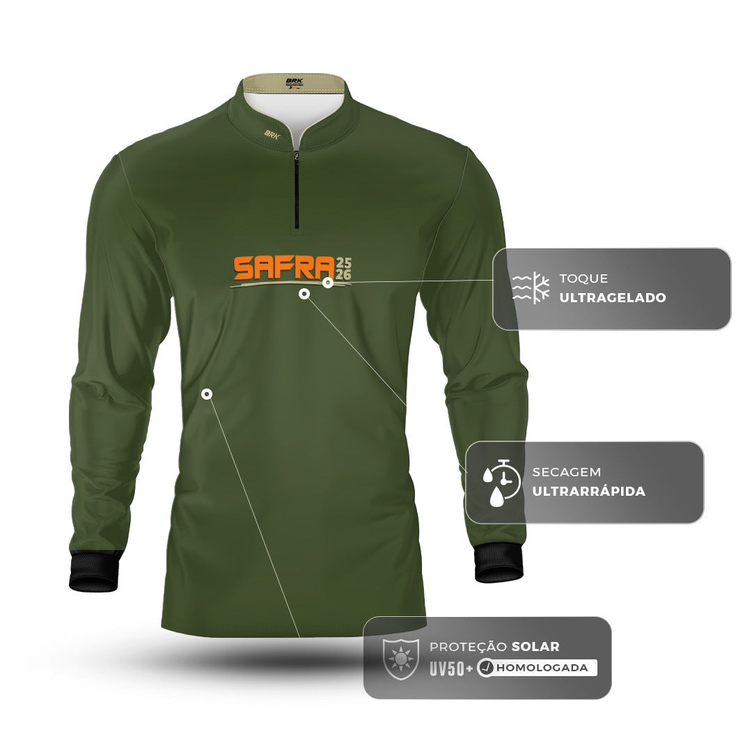 Camisa Agro Brk Safra Essencial Verde Realtree com Proteção Solar UV50+ - Brk Agro