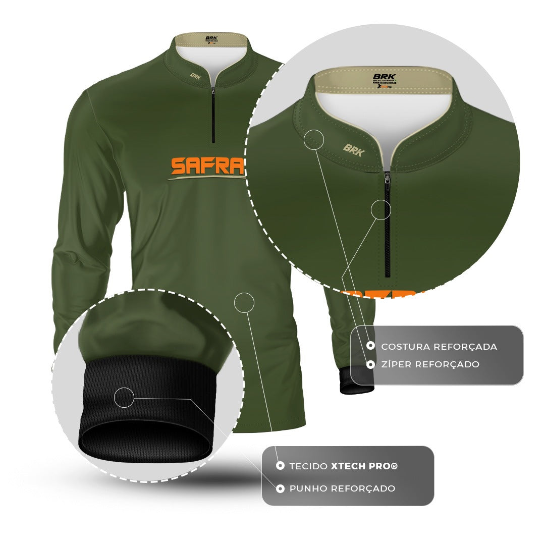 Camisa Agro Brk Safra Essencial Verde Realtree com Proteção Solar UV50+ - Brk Agro
