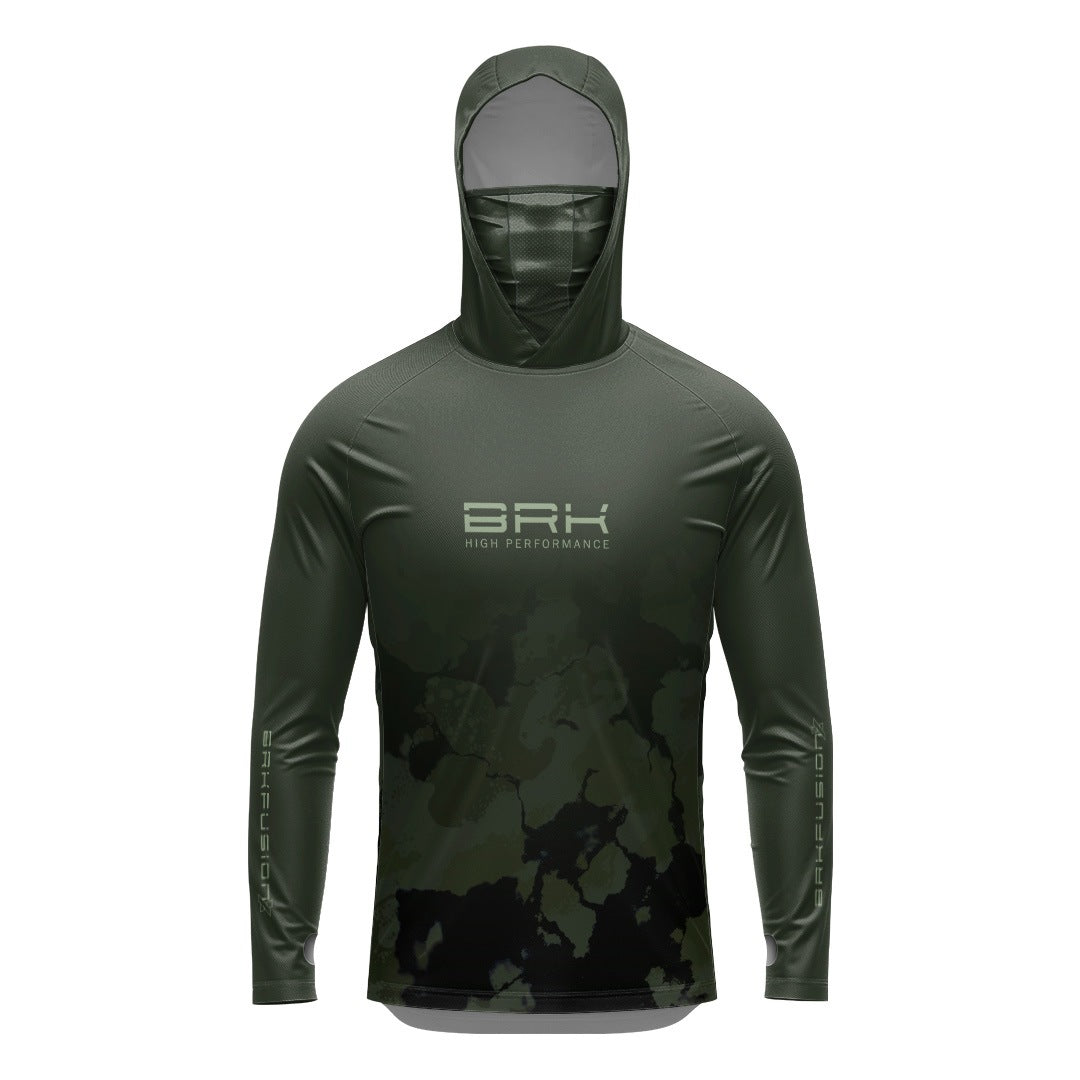 Camisa FusionX Brk Fishing Verde Marmore com Proteção UV50+ - Brk Agro