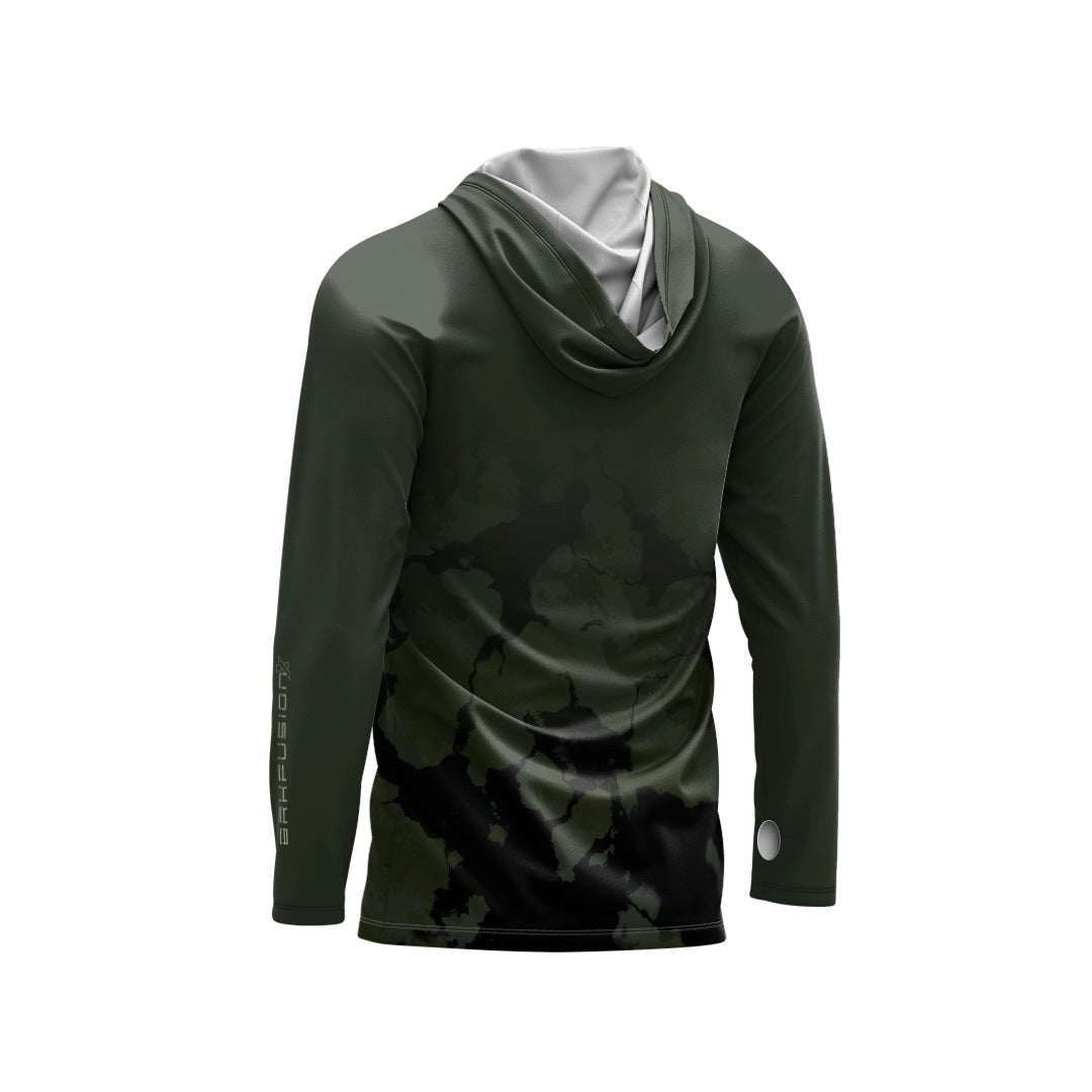 Camisa FusionX Brk Fishing Verde Marmore com Proteção UV50+ - Brk Agro