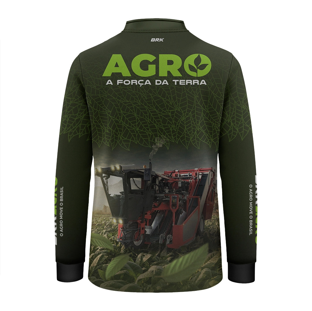 Camisa Agro Infantil Brk Plantação de Tabaco Força da Terra com Proteção UV50 - Brk Agro