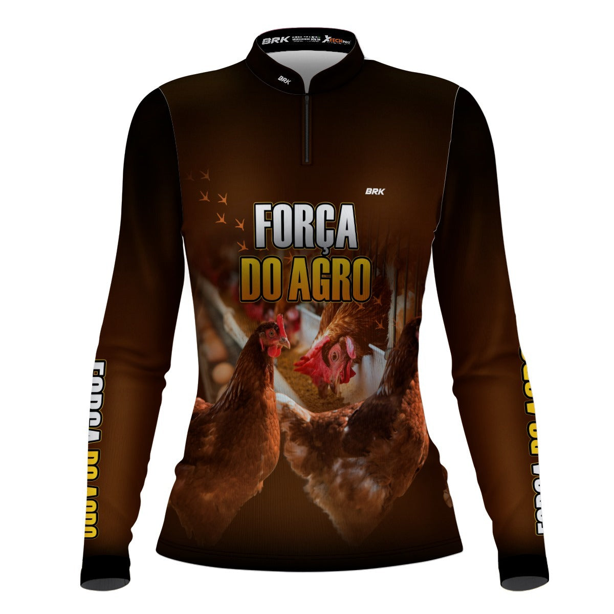 Camisa Agro Feminina Brk Força do Agro Produtor de Galináceos com Proteção Solar UV50+ - Brk Agro