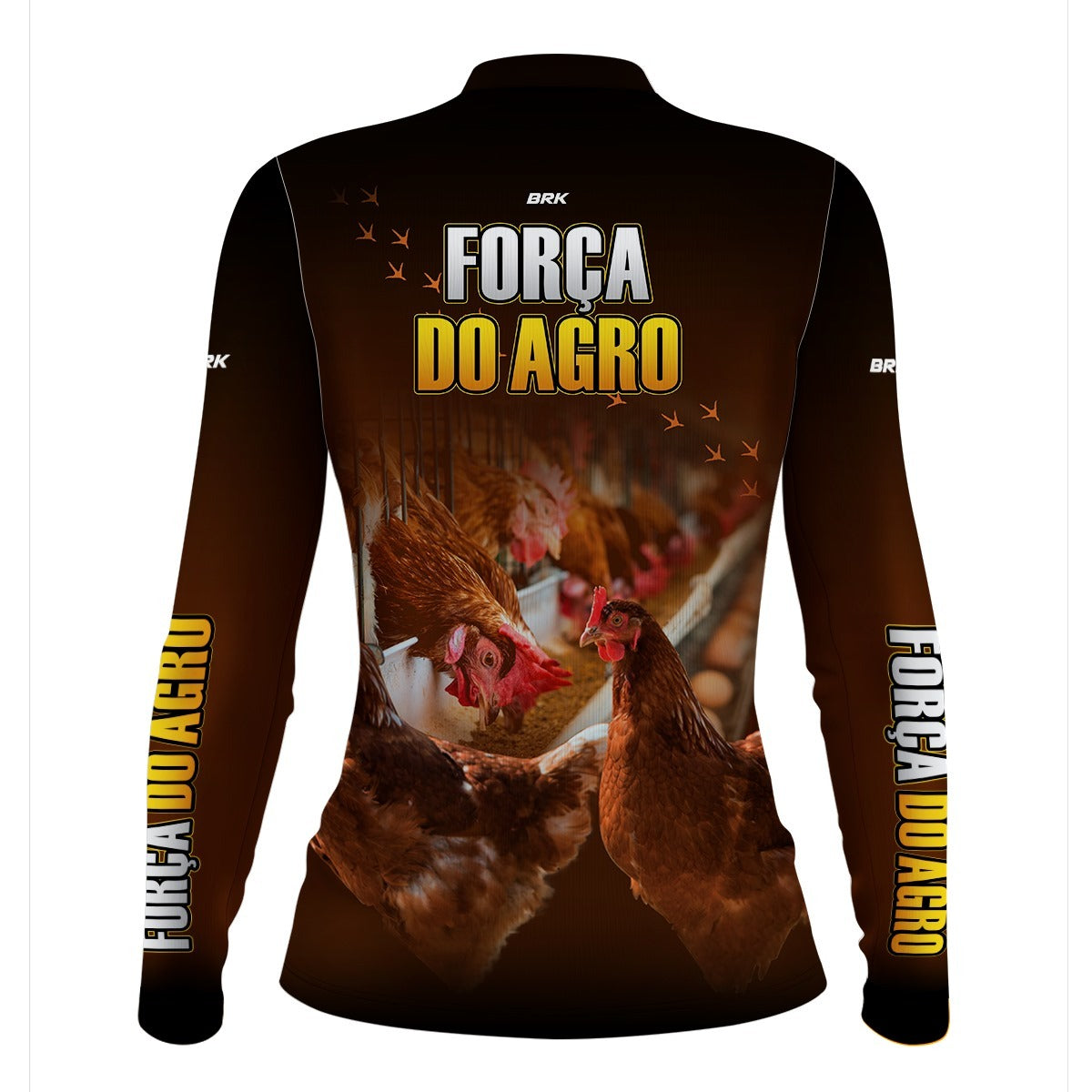 Camisa Agro Feminina Brk Força do Agro Produtor de Galináceos com Proteção Solar UV50+ - Brk Agro