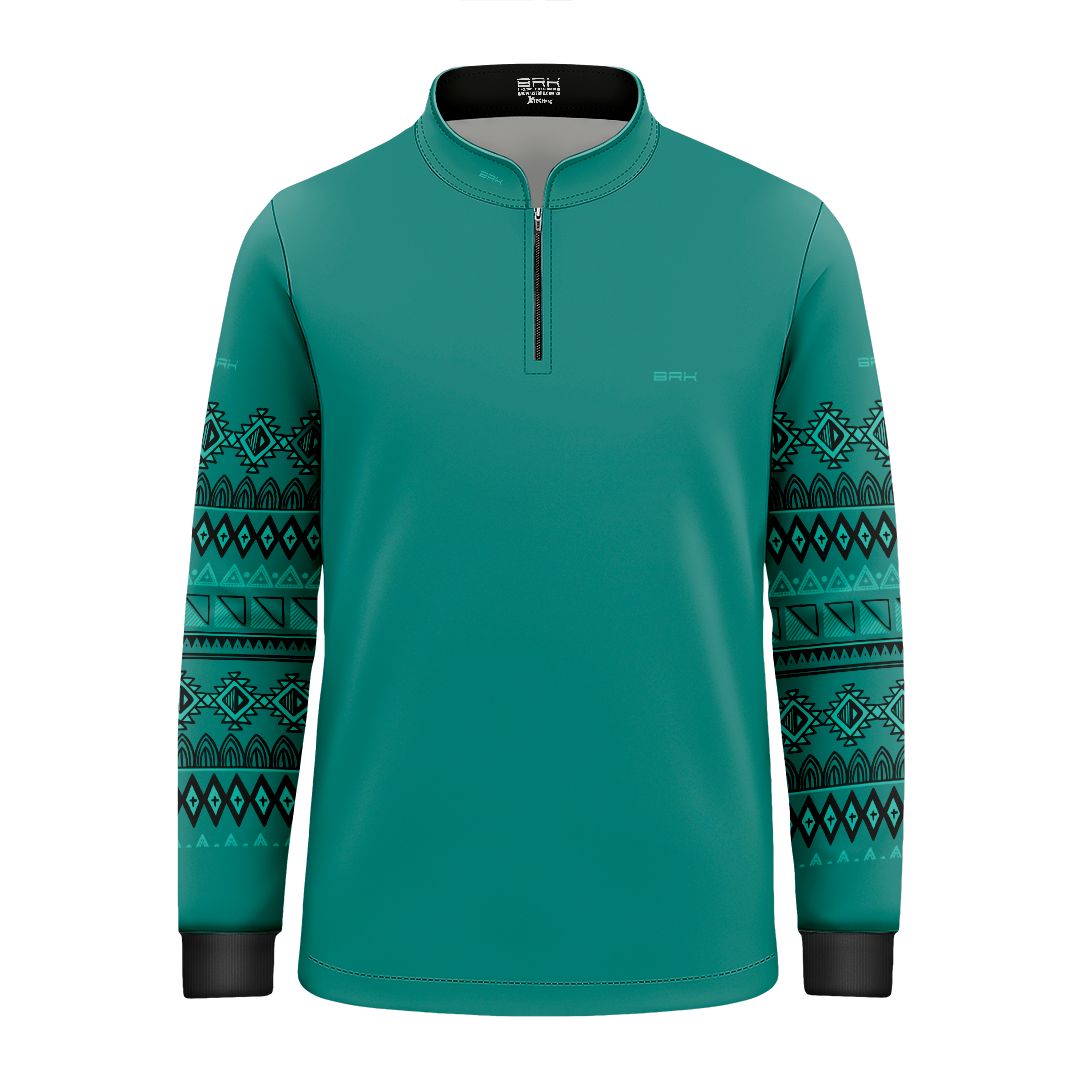 Camisa Agro Infantil BRK Linhas Nativas Verde Tiffany  com Proteção Solar UV50+ - Brk Agro