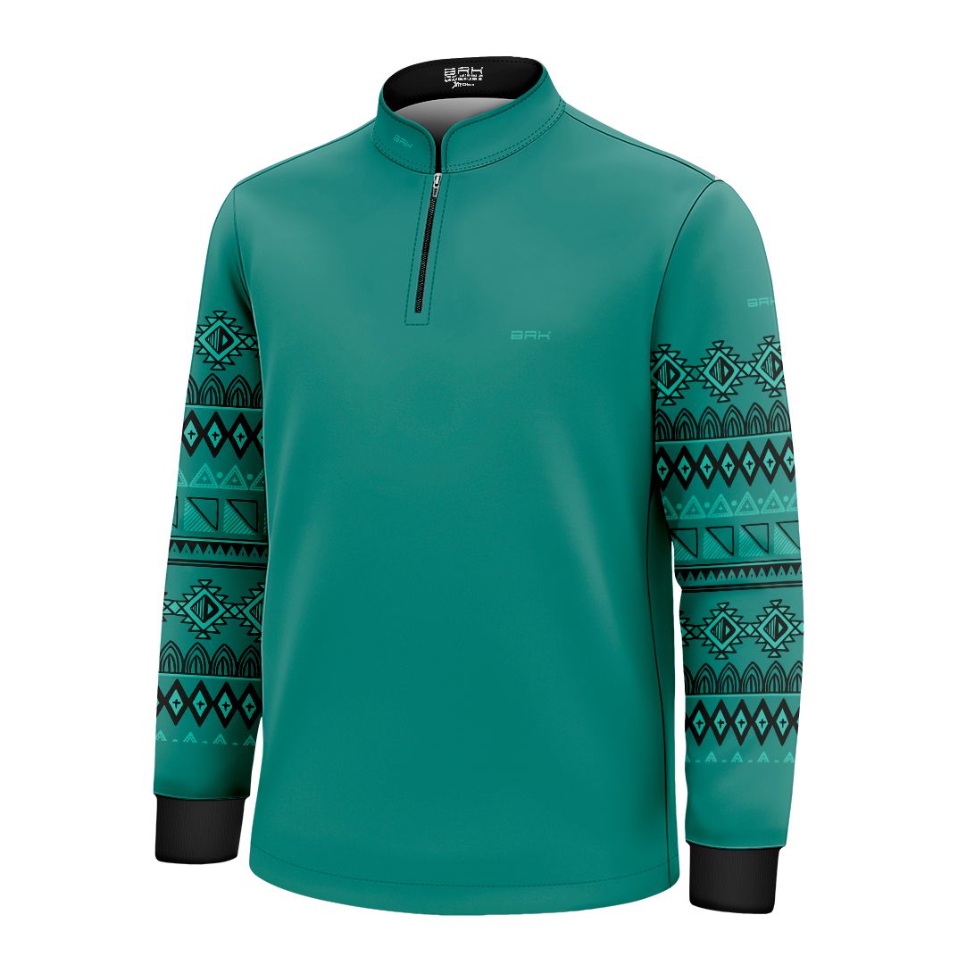 Camisa Agro Infantil BRK Linhas Nativas Verde Tiffany  com Proteção Solar UV50+ - Brk Agro