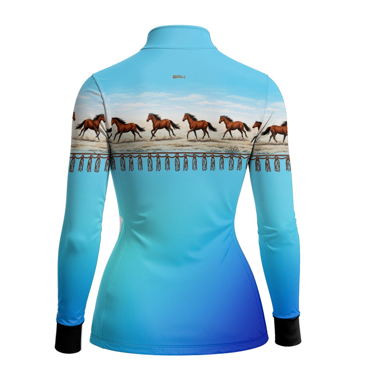 Camisa Agro Feminina BRK Wild horse Degradê Azul com Proteção Solar UV50+ - Brk Agro