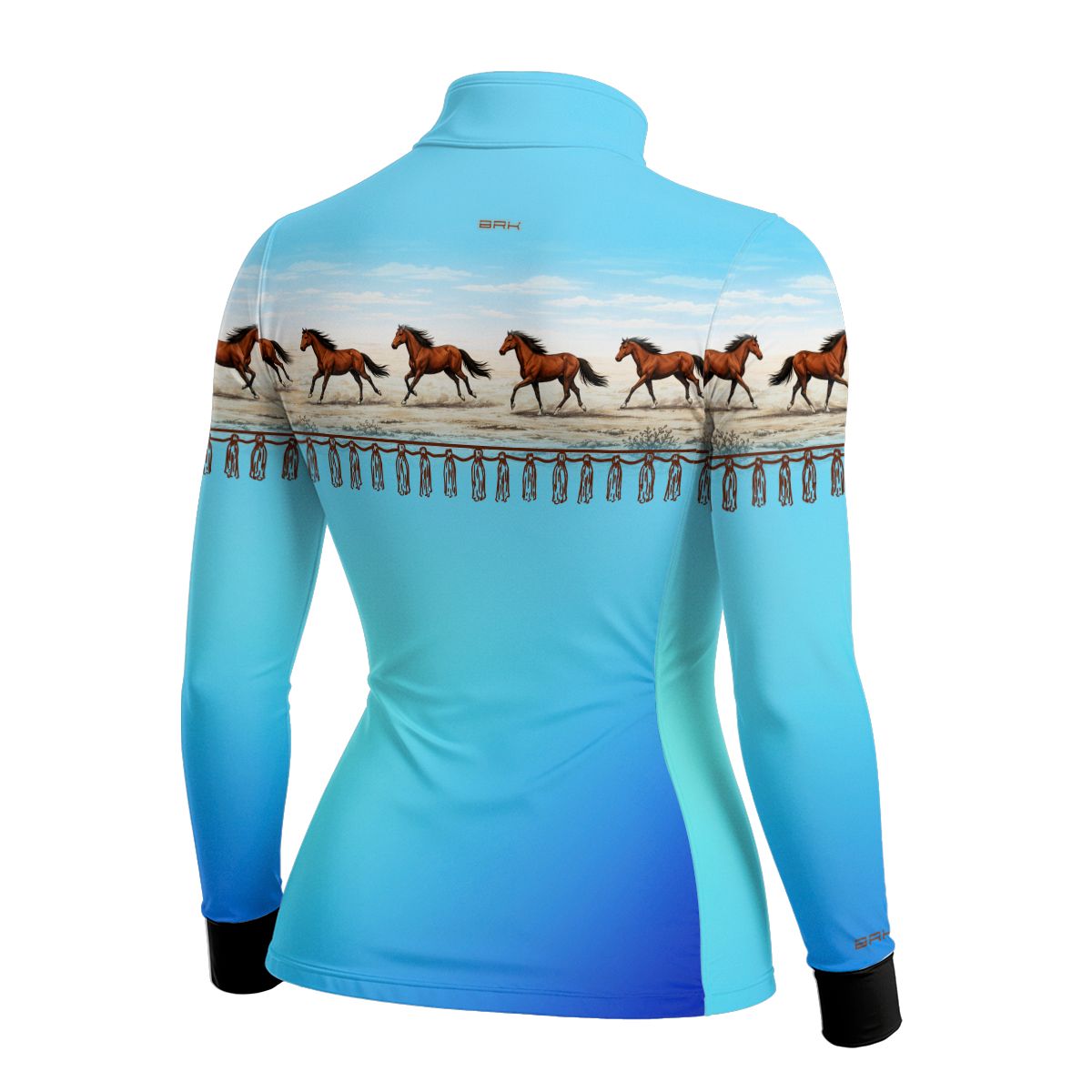 Camisa Agro Feminina BRK Wild horse Degradê Azul com Proteção Solar UV50+ - Brk Agro