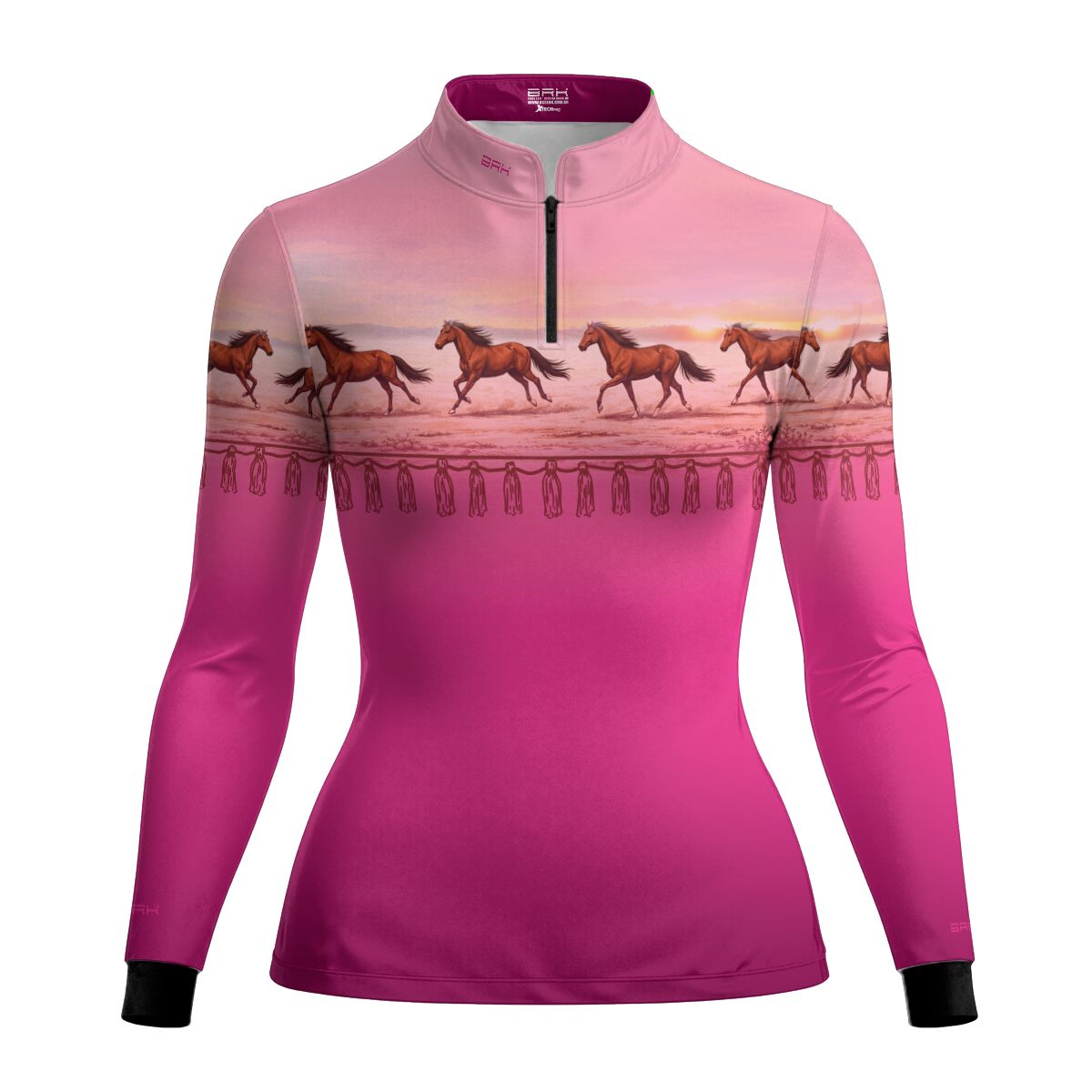 Camisa Agro Feminina BRK Wild horse Degradê Rosa com Proteção Solar UV50+ - Brk Agro